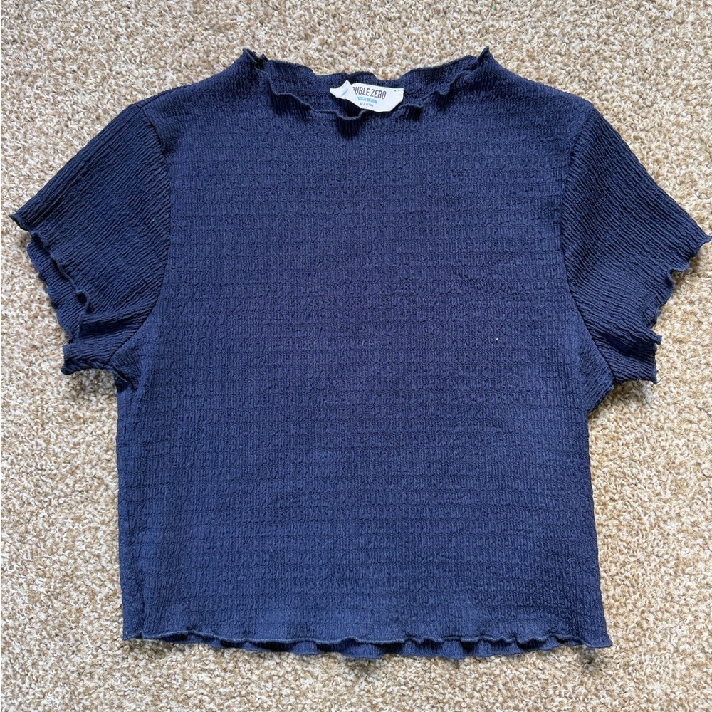 Navy Textured Top